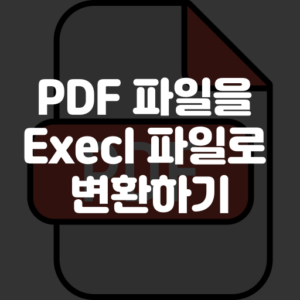 pdf 파일을 엑셀 파일로 변환