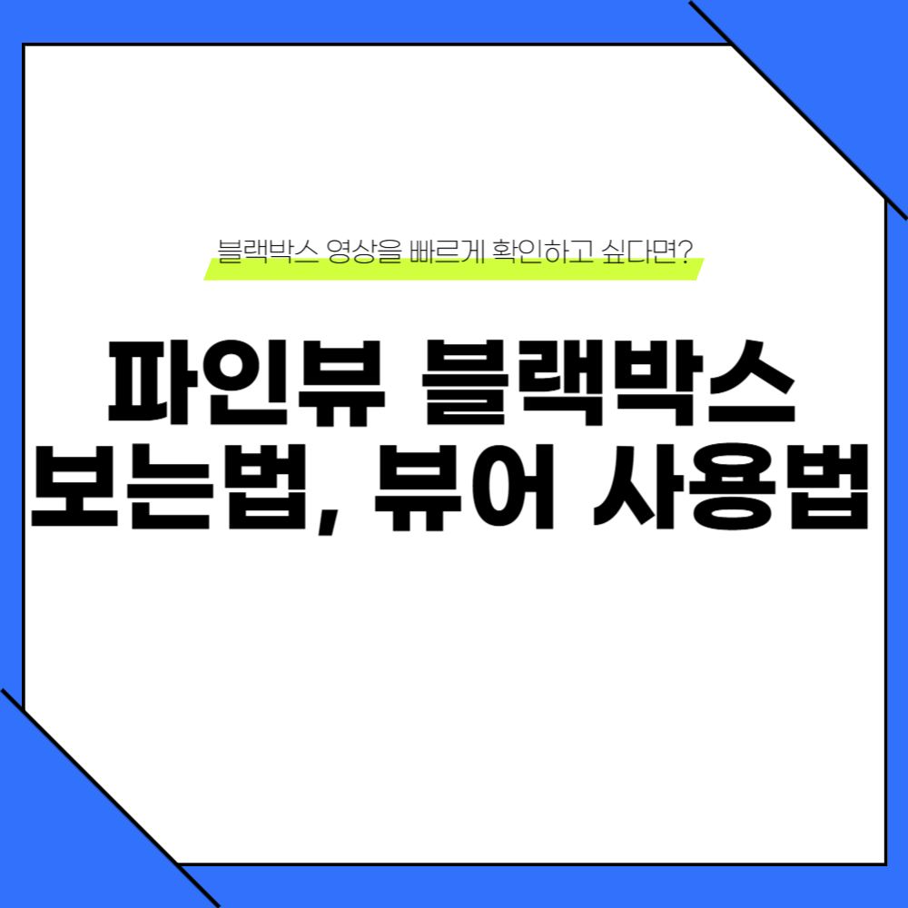 파인뷰 블랙박스 보는법