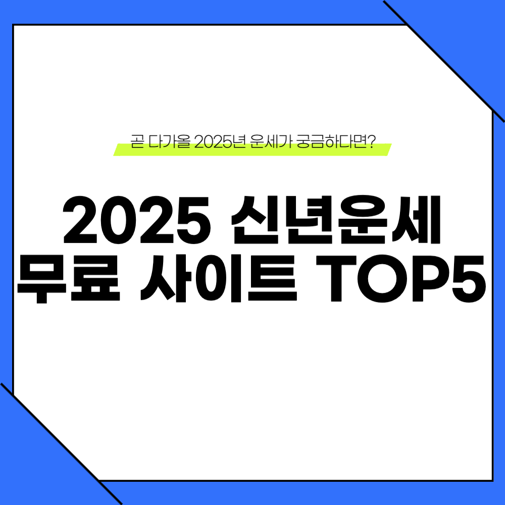 2025 신년운세 무료 사이트