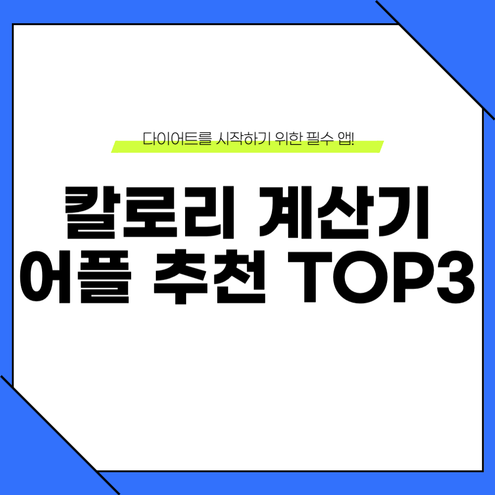 칼로리 계산기 어플 추천