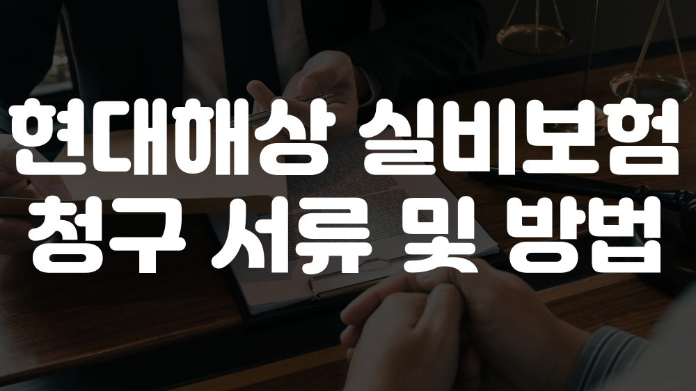 현대해상 실비보험 청구 서류 및 청구 방법 1 현대해상 실비보험 청구 서류 및 청구 방법 이미지