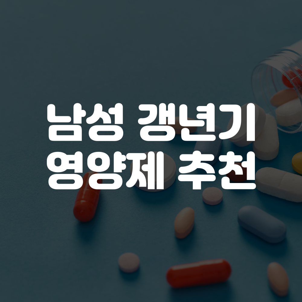 남성 갱년기 영양제 추천