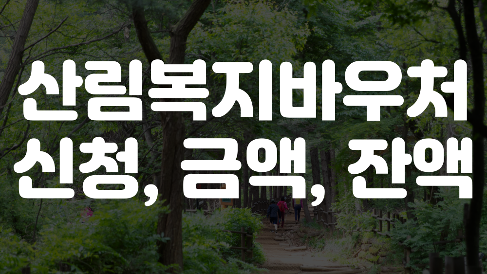 산림복지바우처 사용처, 신청기간, 금액 안내 1 산림복지바우처 사용처, 신청기간, 금액 안내 이미지