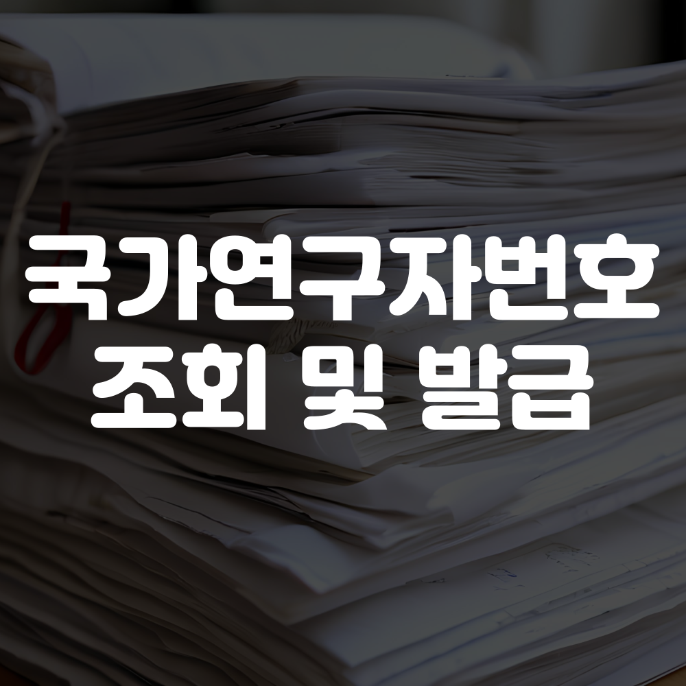 국가연구자번호 발급 및 조회 이미지