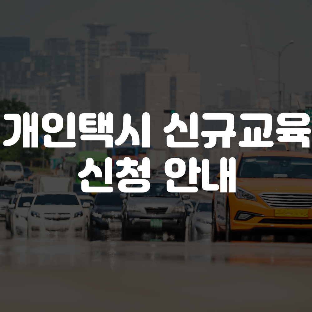 개인택시 신규교육 신청 방법 이미지