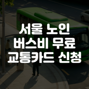 서울 노인 버스비 무료 교통카드 신청방법