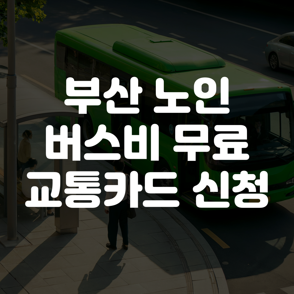 부산 노인 버스비 무료 교통카드 신청 방법