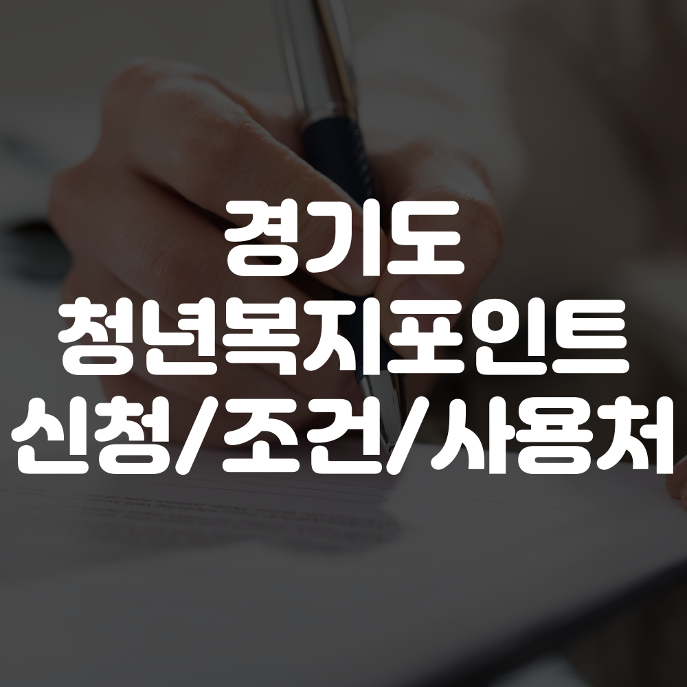 2025 경기도 청년복지포인트 신청방법, 신청 대상, 조건, 사용처 총정리
