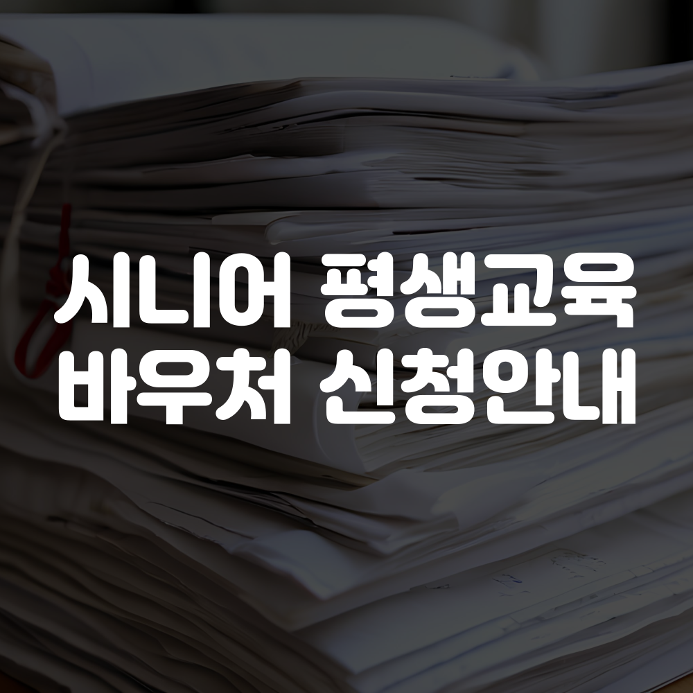 시니어 평생교육 바우처 신청