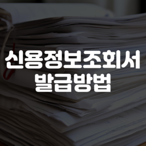 신용정보조회서 발급방법 크레딧포유