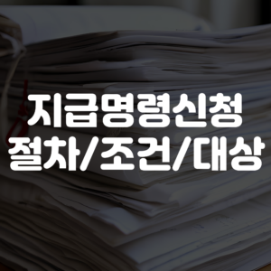 지급명령신청 절차 및 방법부터 신청 대상과 조건까지