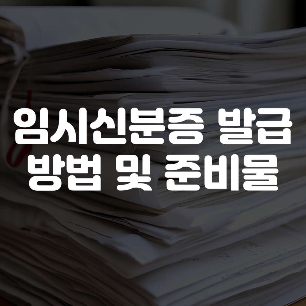 임시신분증 발급 방법 준비물 안내