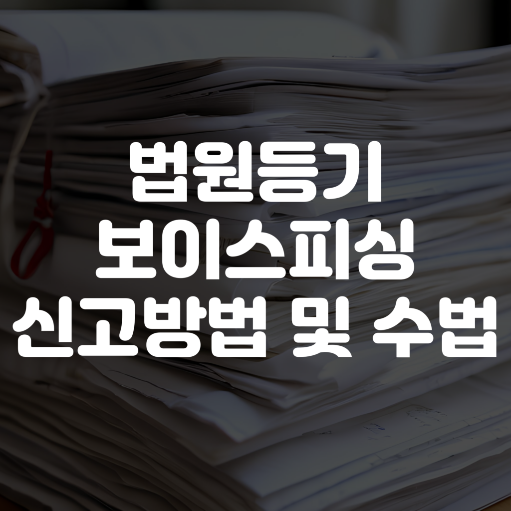 법원등기 보이스피싱 신고방법 및 수법