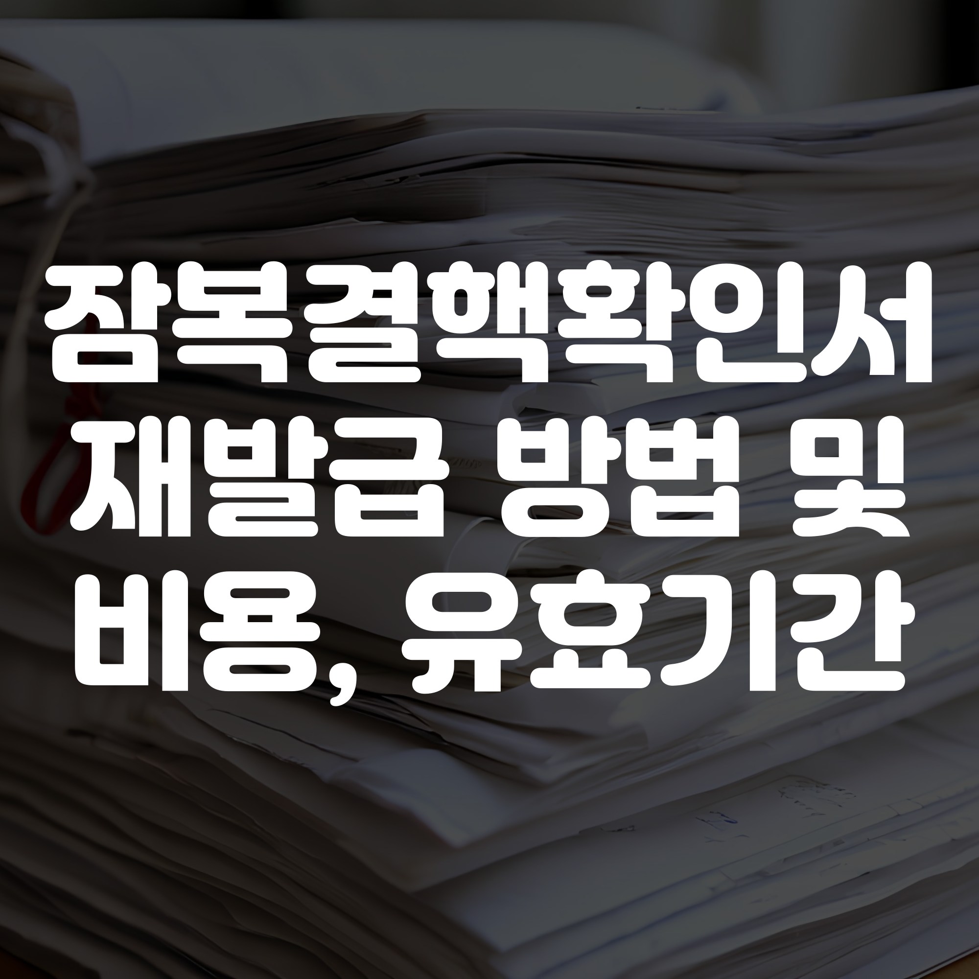 잠복결핵확인서 재발급 방법 및 금액 비용 유효기간 등
