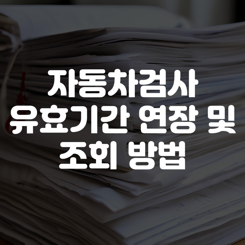 자동차검사 유효기간 연장 방법 및 조회 방법