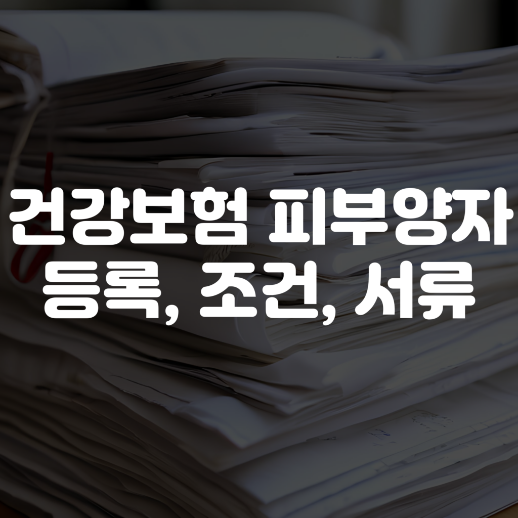 건강보험피부양자 등록 방법 및 자격 조건 서류 안내