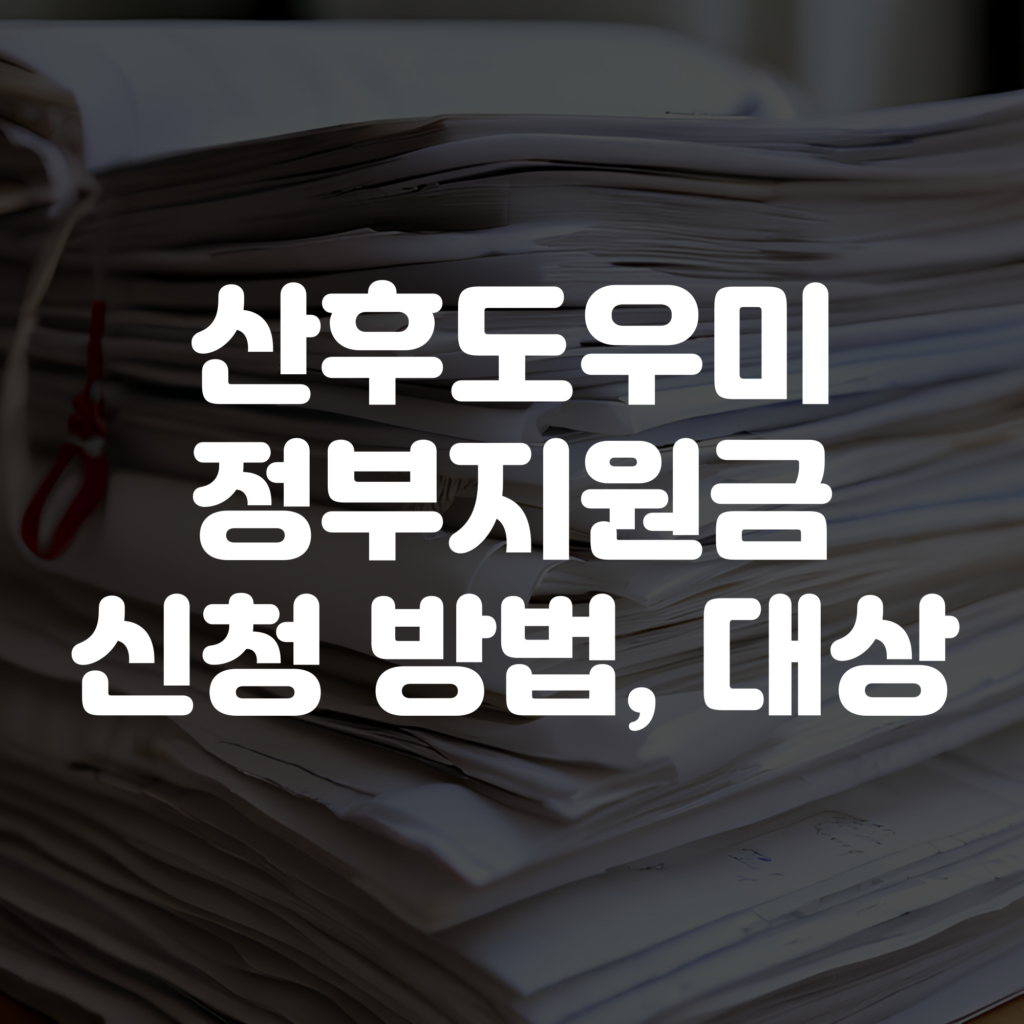 산후도우미 정부지원금 신청 방법 및 지원 대상 선정기준 안내