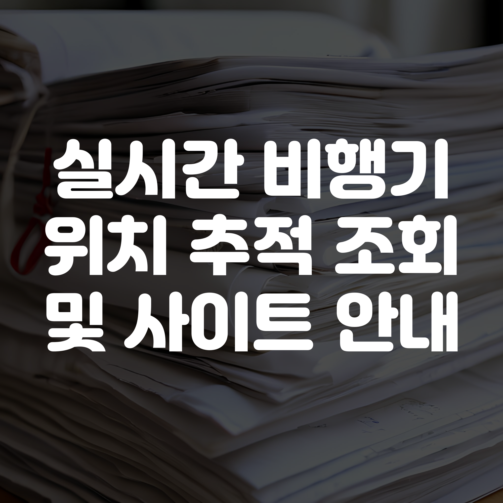 실시간 비행기 위치 추적 조회 및 사이트 안내