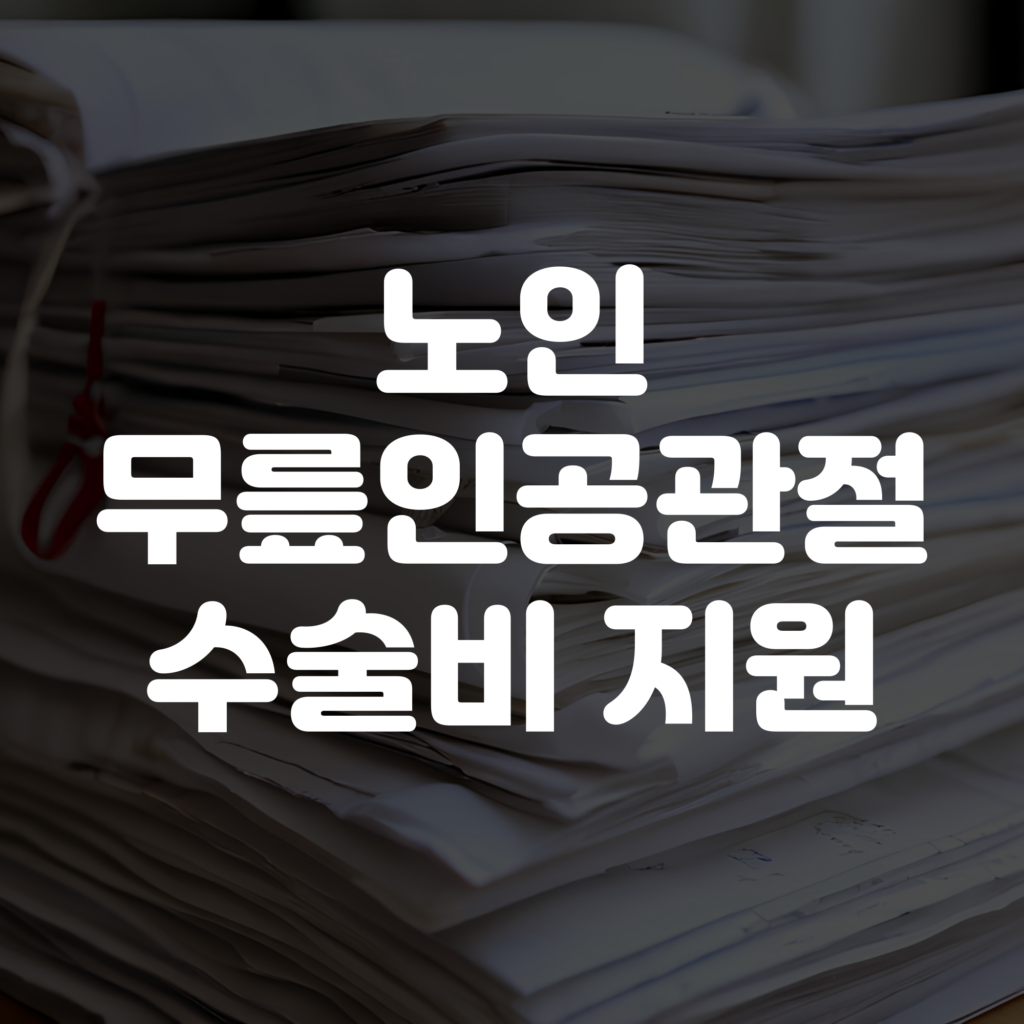 노인 무릎인공관절 수술비 지원 신청 안내
