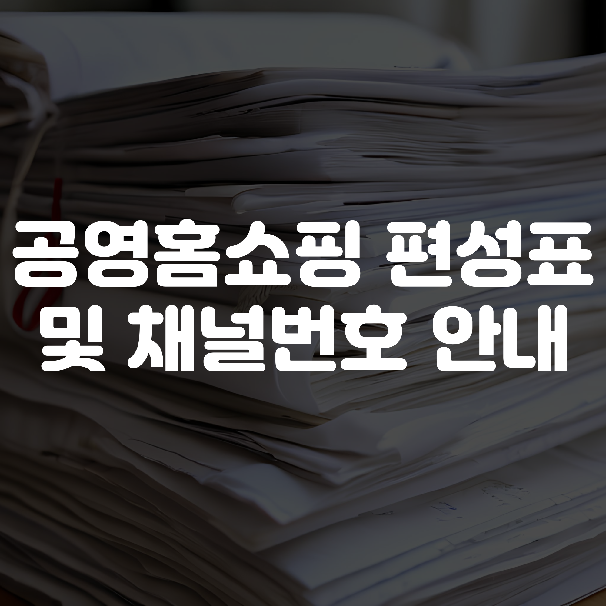 공영홈쇼핑 편성표 및 채널번호