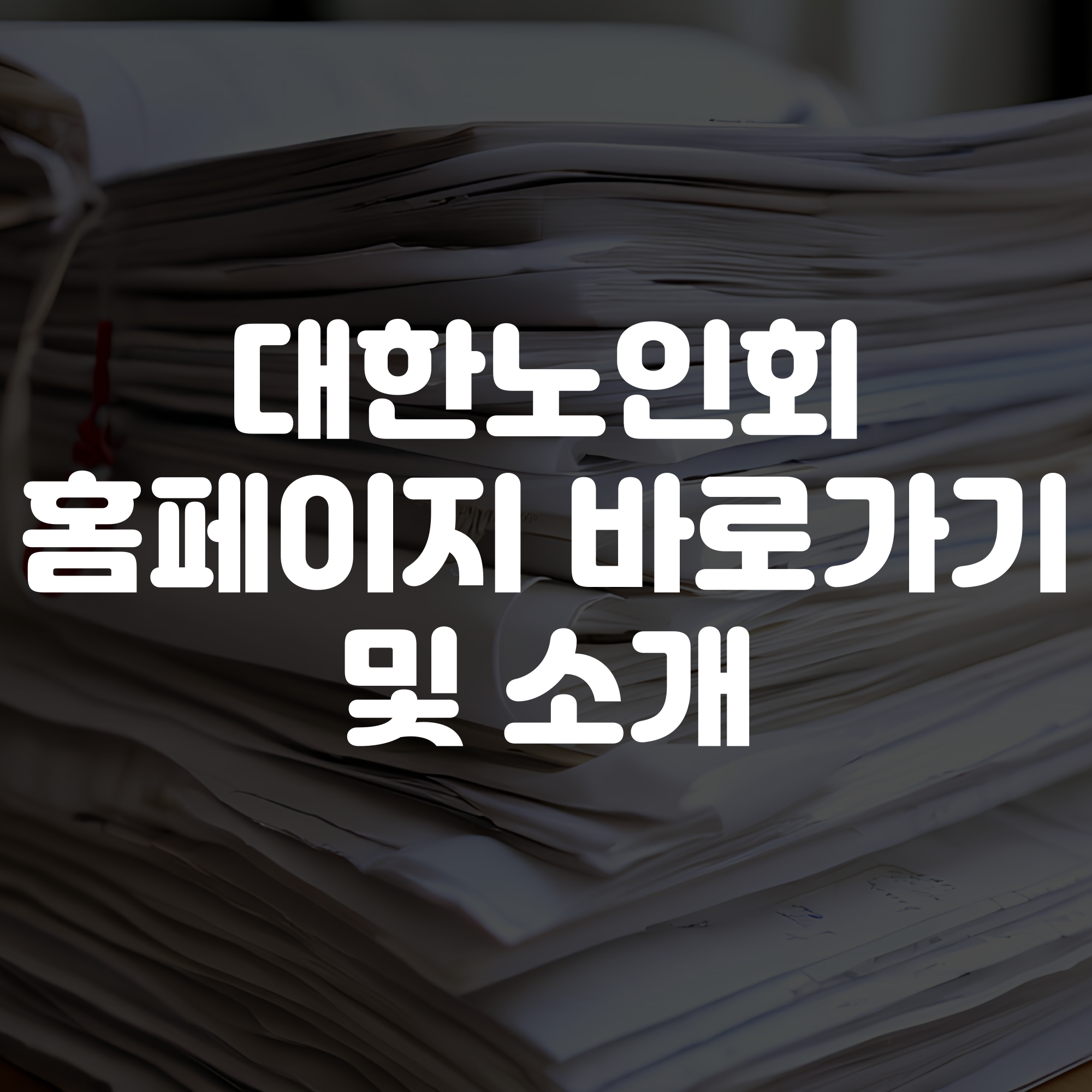 대한노인회 홈페이지 바로가기 소개 일자리 정보