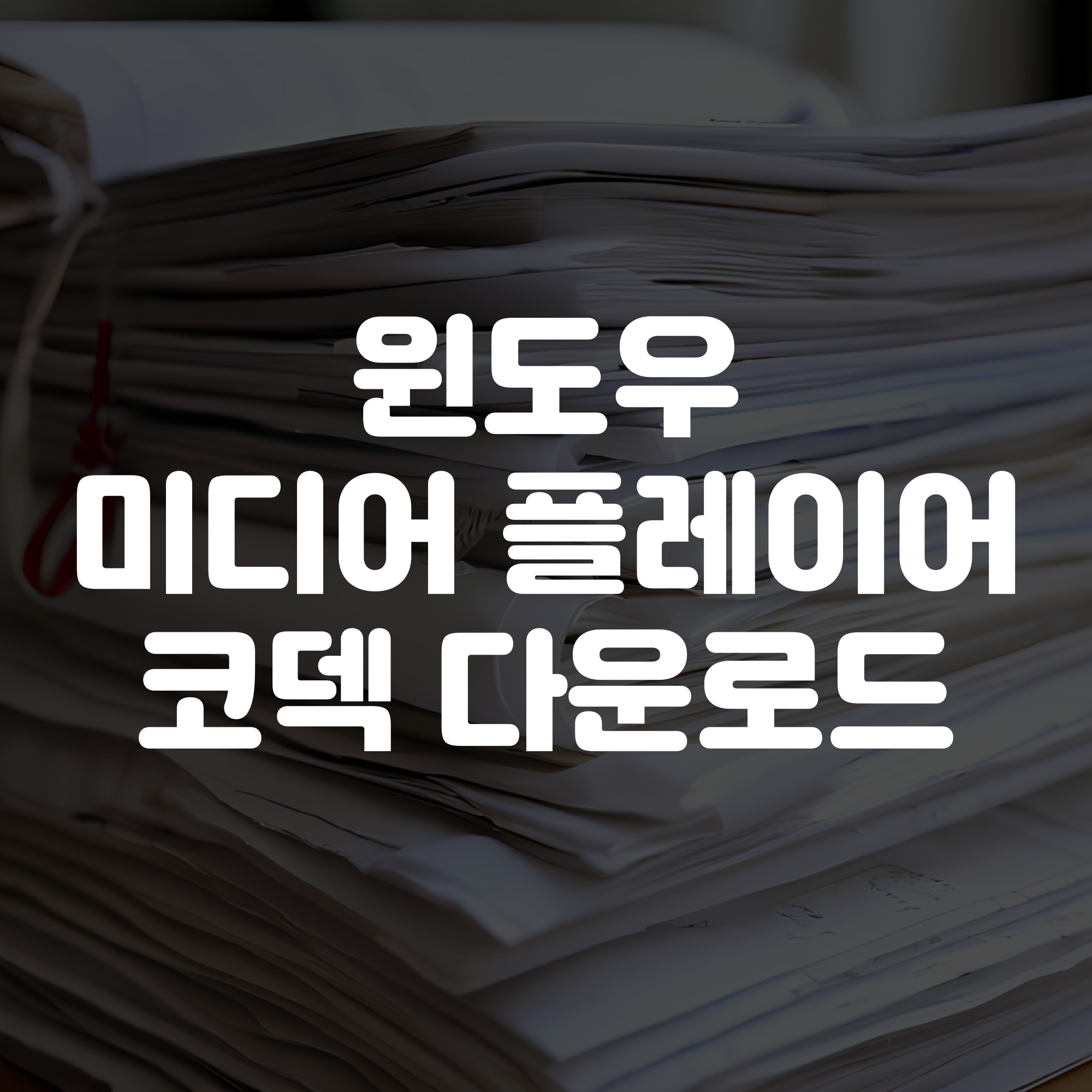 윈도우 미디어플레이어 코덱 다운로드 설치