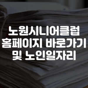 노원시니어클럽 홈페이지 바로가기 노인일자리 확인하기