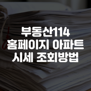 부동산114 홈페이지 바로가기 아파트 시세 조회방법