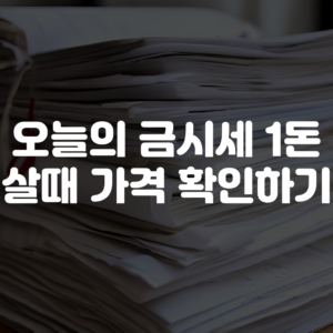 오늘의 금시세 1돈 살때 가격 보기