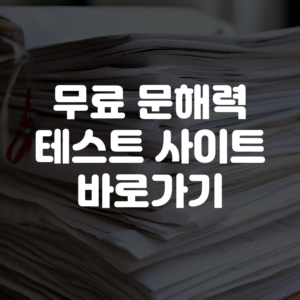무료 문해력 테스트 사이트 바로가기