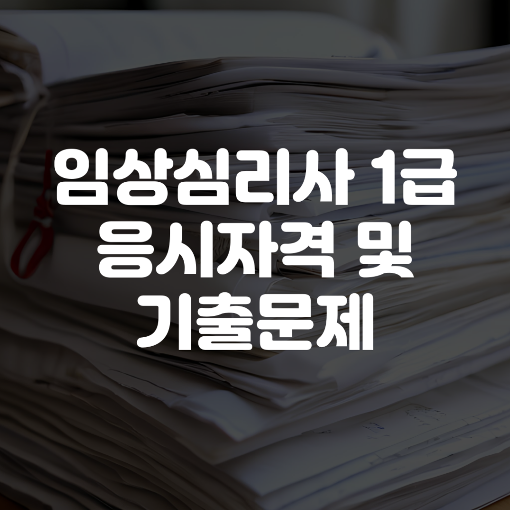 임상심리사 1급 응시자격 및 기출문제 1 임상심리사 1급 응시자격 및 기출문제
