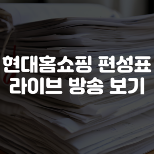 현대홈쇼핑 편성표 라이브 보기