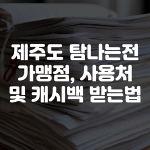 제주도 탐나는전 가맹점 사용처 및 캐시백 받는 법
