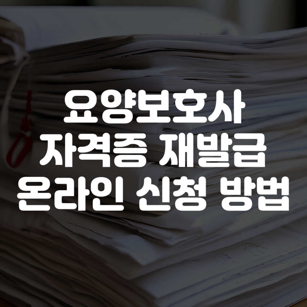 요양보호사 자격증 재발급 온라인 신청 방법