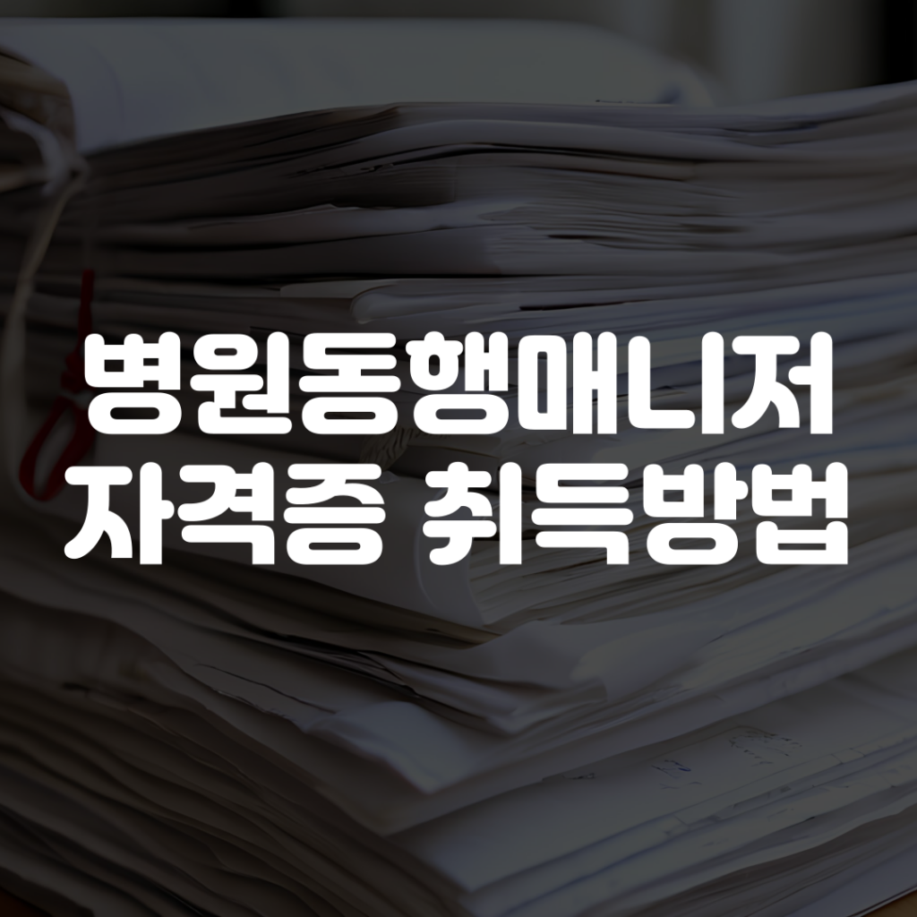 병원동행매니저 자격증 취득방법 1 병원동행매니저 자격증 취득방법