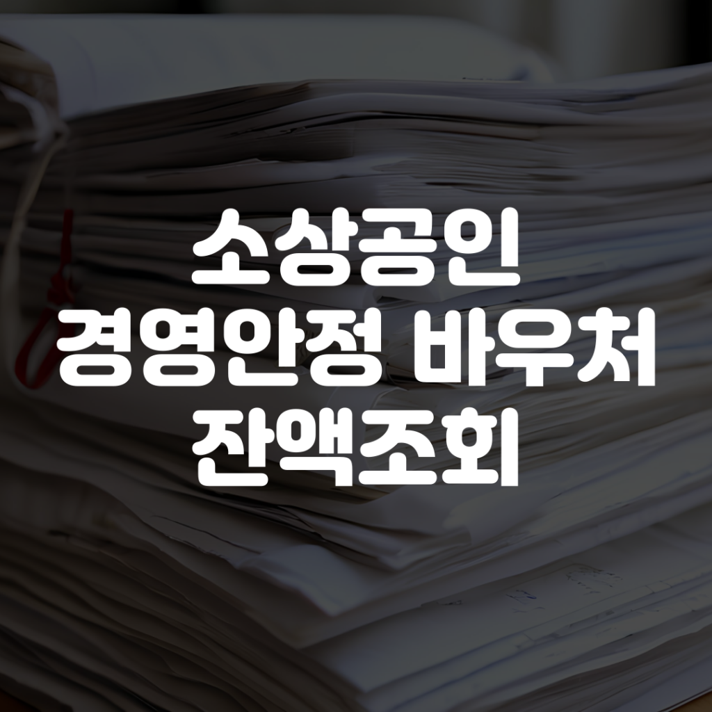 소상공인 경영안정 바우처 잔액조회 방법 1 소상공인 경영안정 바우처 잔액조회 방법