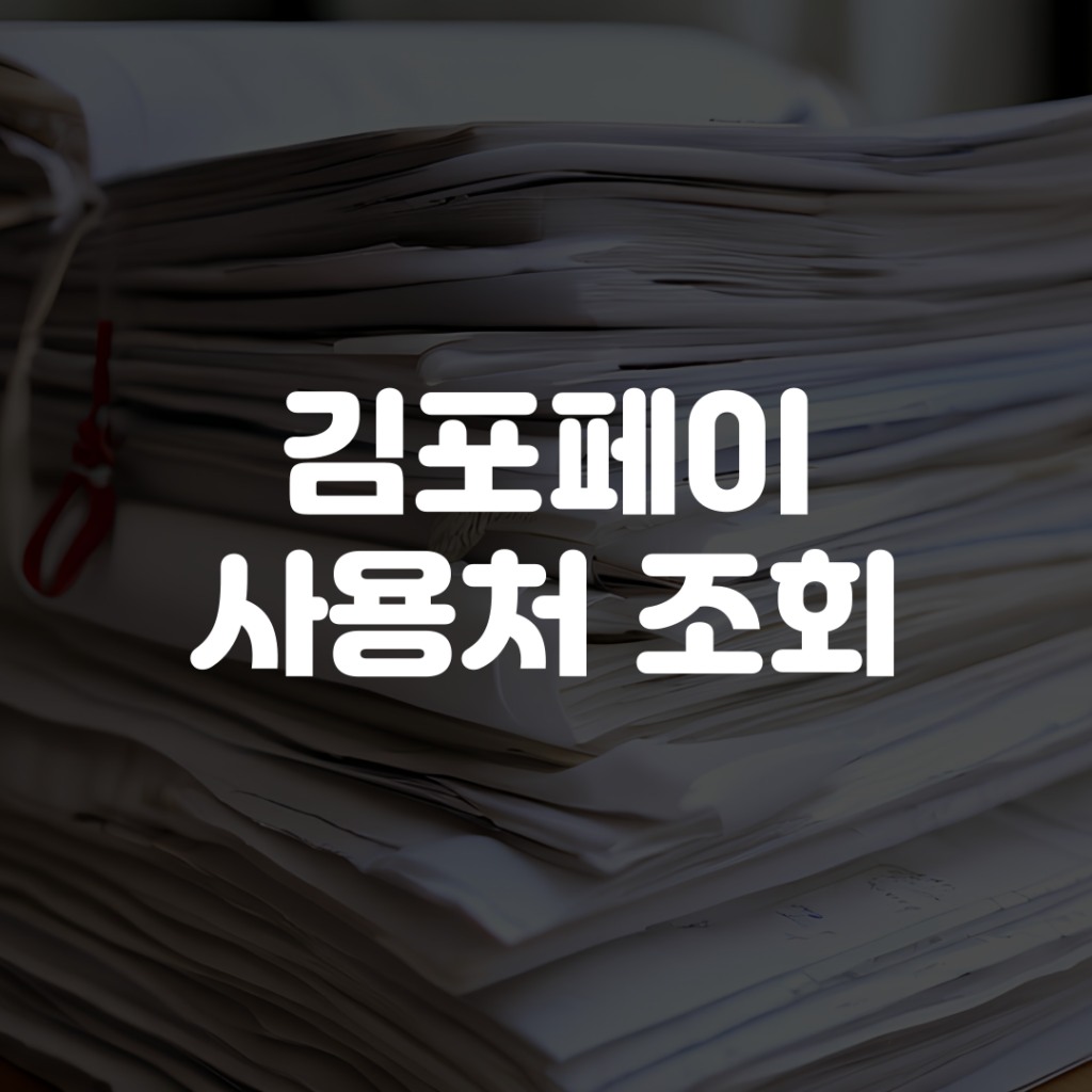 김포페이 사용처 조회 방법