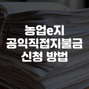 2026년 기본형 공익직접지불금 신청방법 및 신청기간