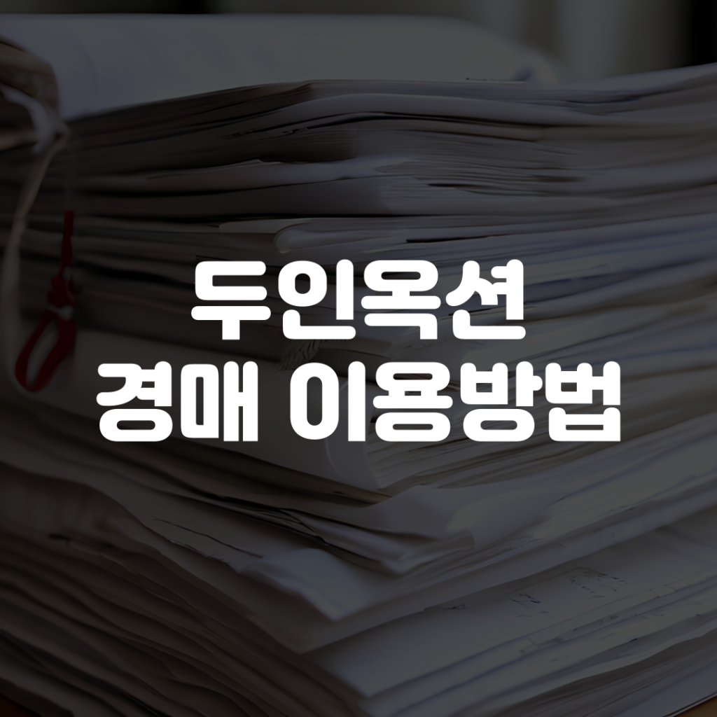 두인옥션 경매 이용방법