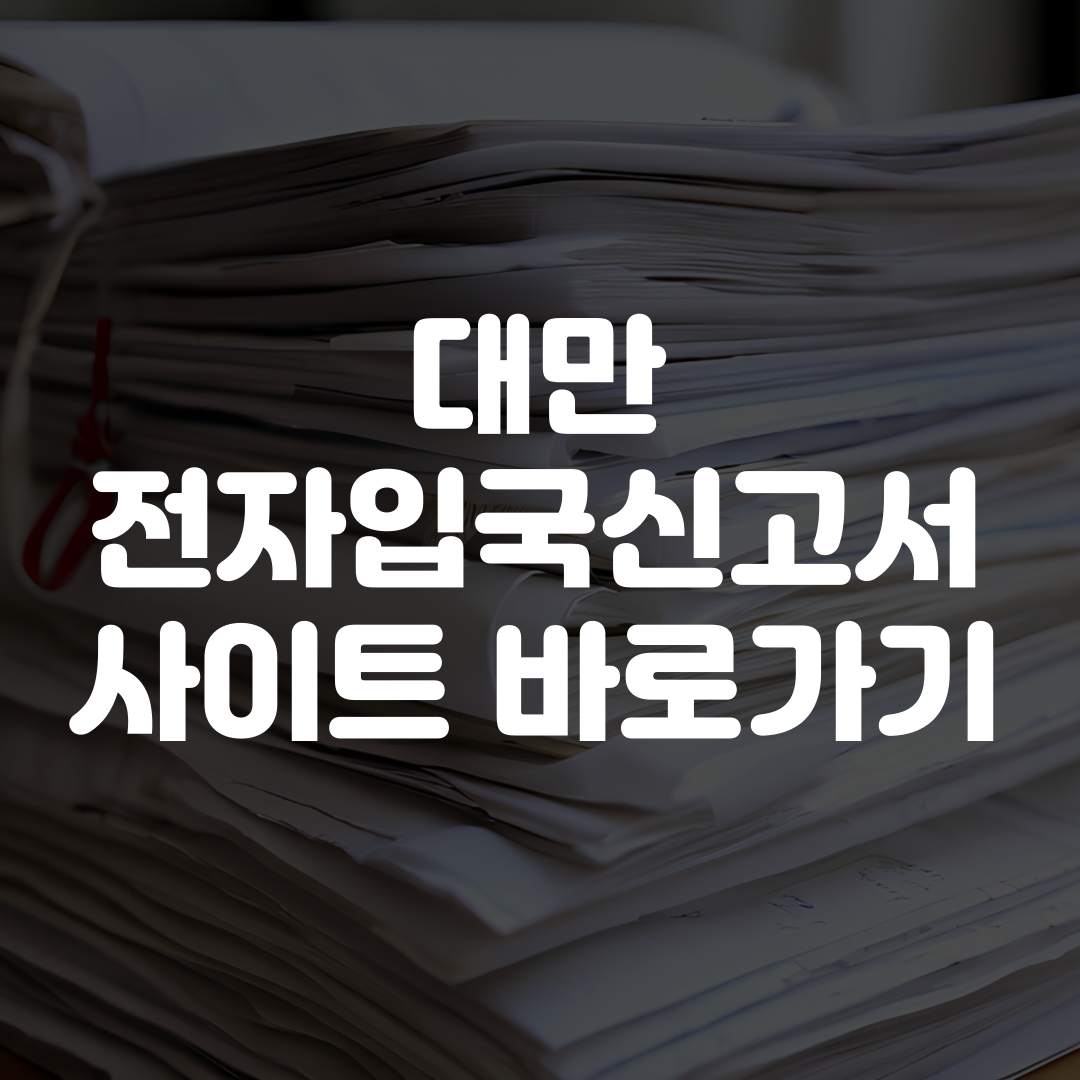 대만 전자입국신고서 사이트 바로가기