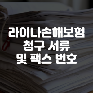 라이나손해보험 청구 서류 및 팩스 번호