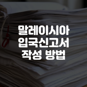 말레이시아 입국신고서 작성 방법