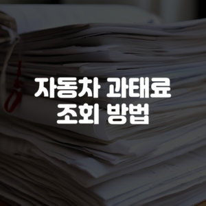 자동차 과태료 조회 방법