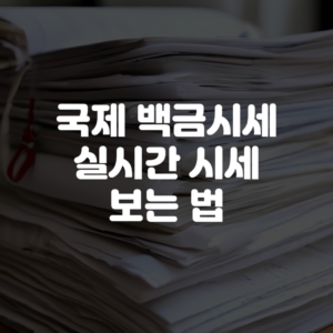 국제 백금시세 실시간 시세 보는 법