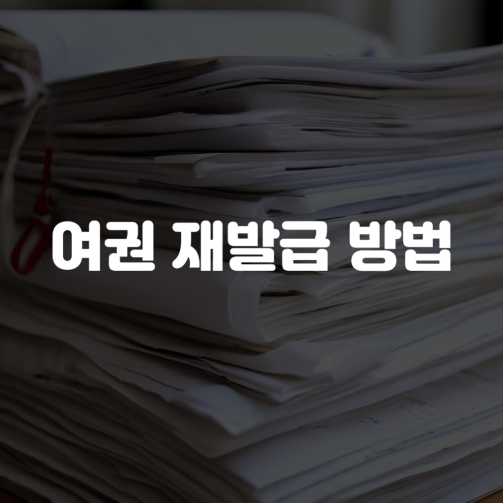 여권 재발급 방법