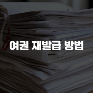 여권 재발급 방법