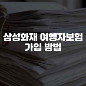 삼성화재 여행자보험 가입 방법
