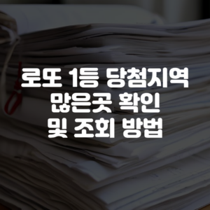 로또 1등 당첨지역 많은곳 확인 및 조회 방법