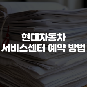현대자동차 서비스센터 예약 방법