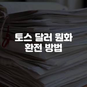토스 달러 원화 환전 방법